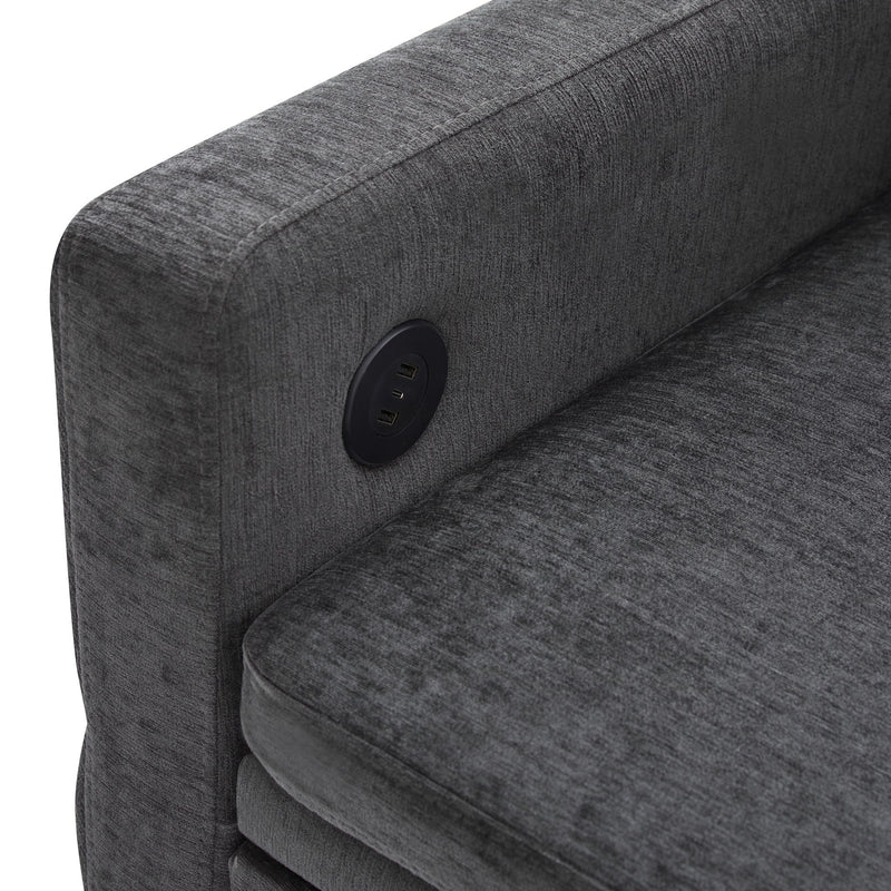 Convertible Sofa Bed Loveseat With Adjustable Backrest And USB Ports