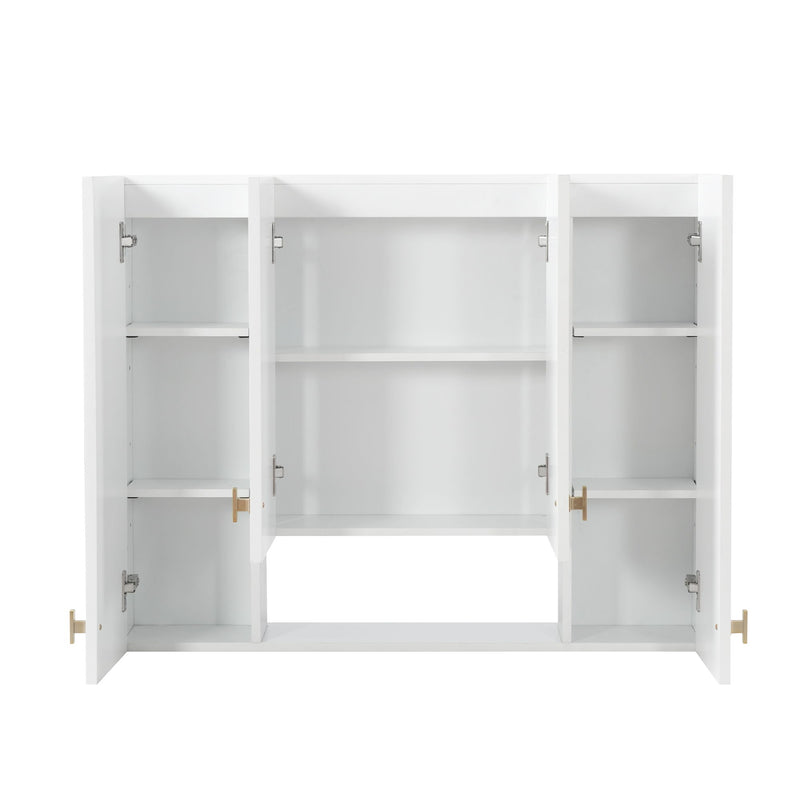 30" Bathroom Cabinet With 5 Adjustable Shelves, Wall Mounted Medicine Cabinet - White