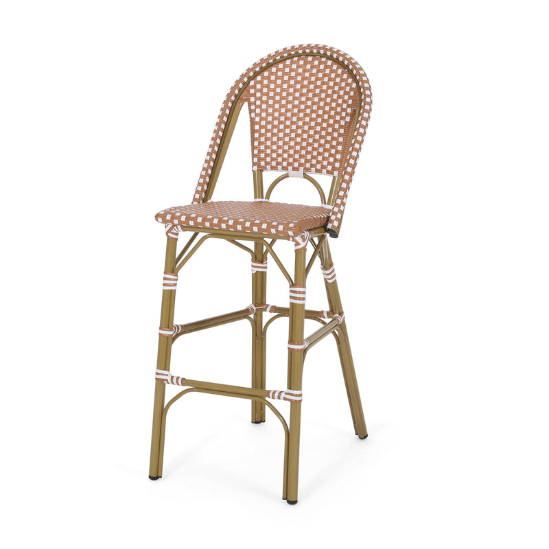 Outdoor Pe Rattan French Barstool Set