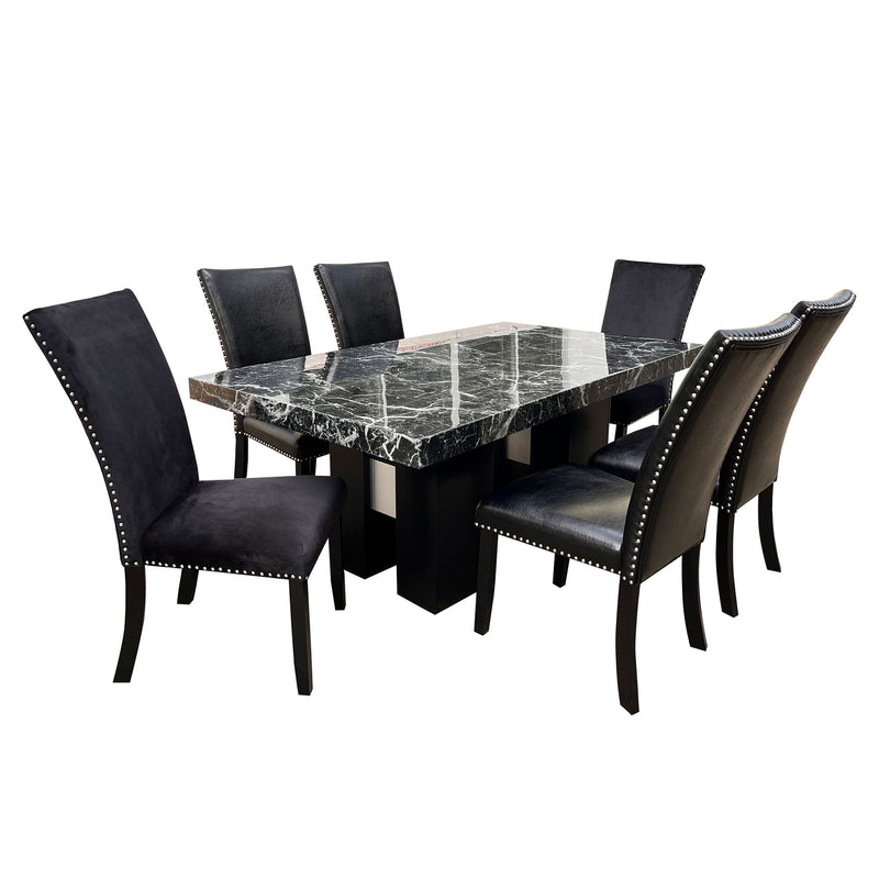 Jhoanna - 5 Pieces Dining Table Set - Black