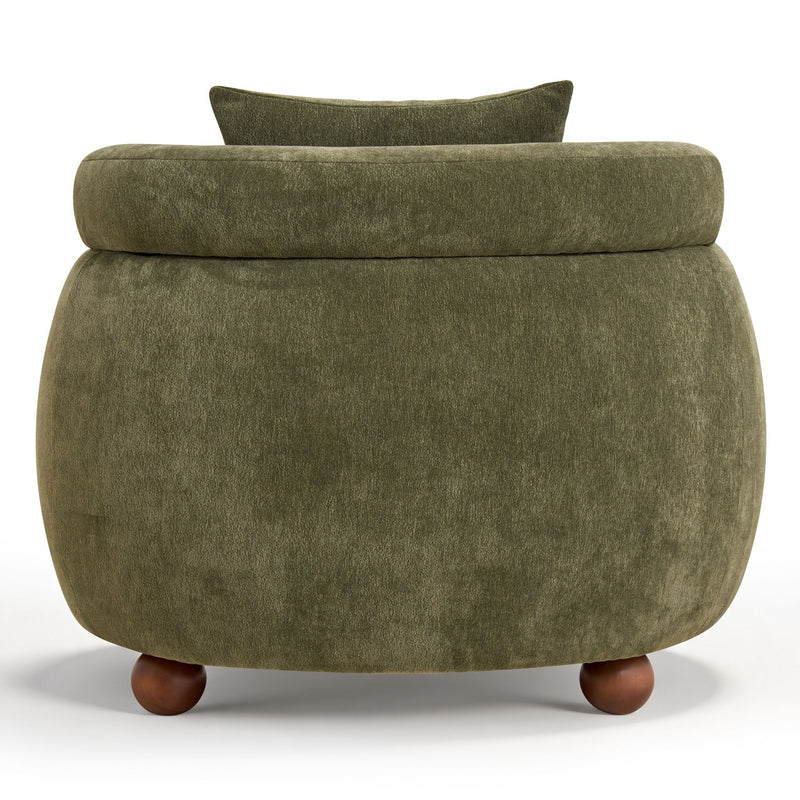 Clubchair, Bucket Chair, Decorative Sofa With Pillow, For Living Roon - Olive Green