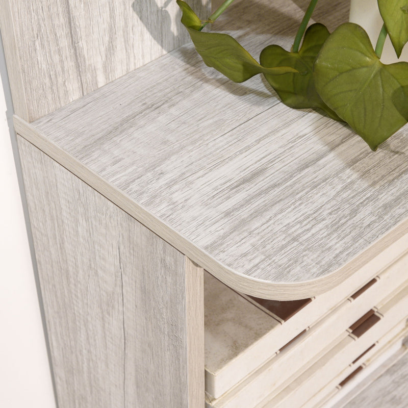 Extended Corner Bookshelf For Living Room - Light Gray