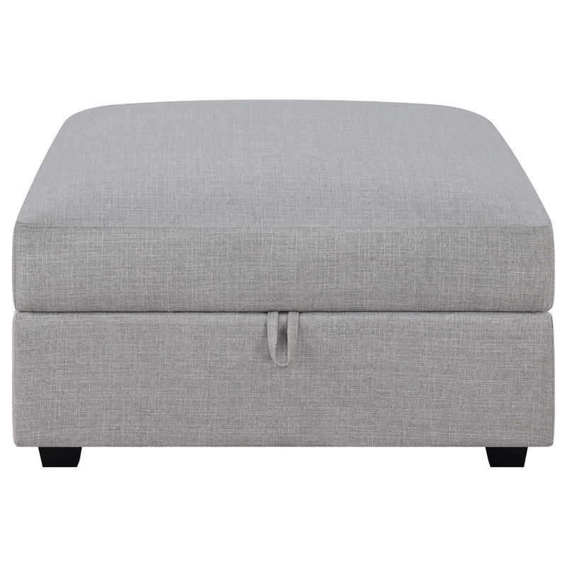 Austin - Square Upholstered Ottoman - Gray