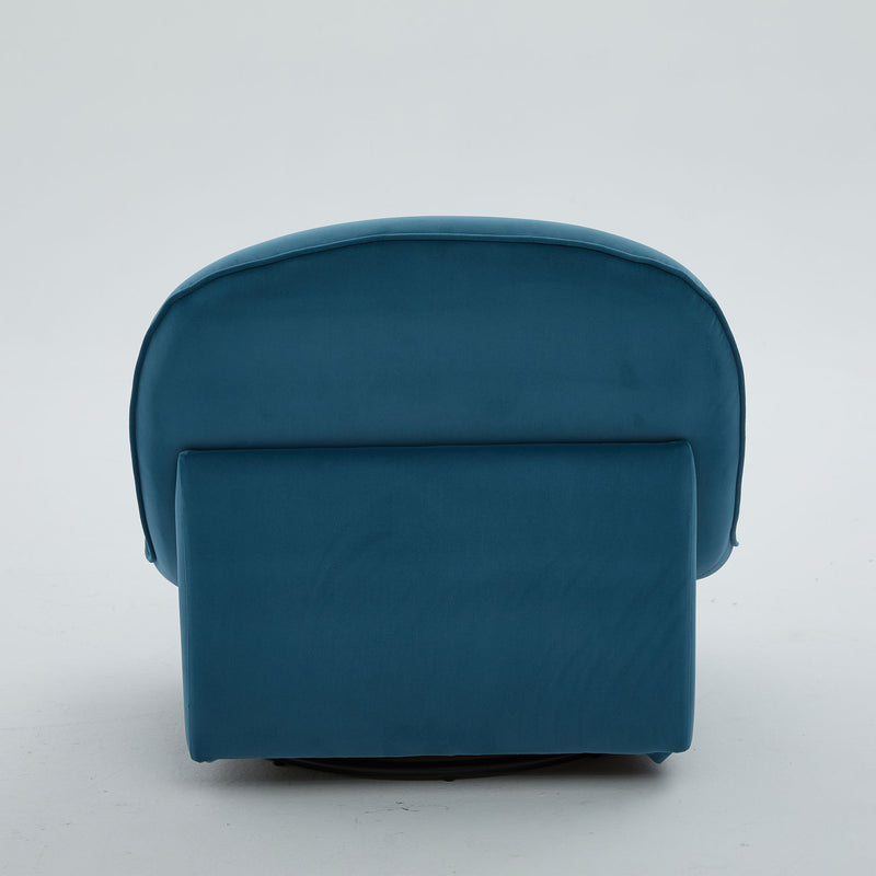 Pumpkin Shaped Swivel Accent Chair, 360 Degree Rotation For Living Room