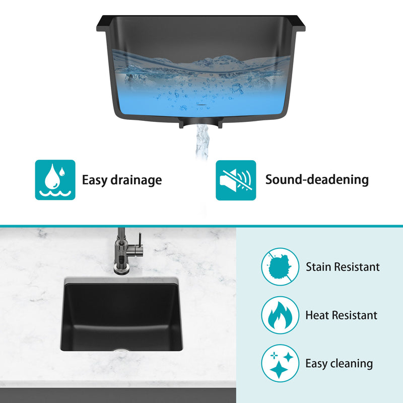 Modern Quartz Kitchen Sink Undermount Granite Composite