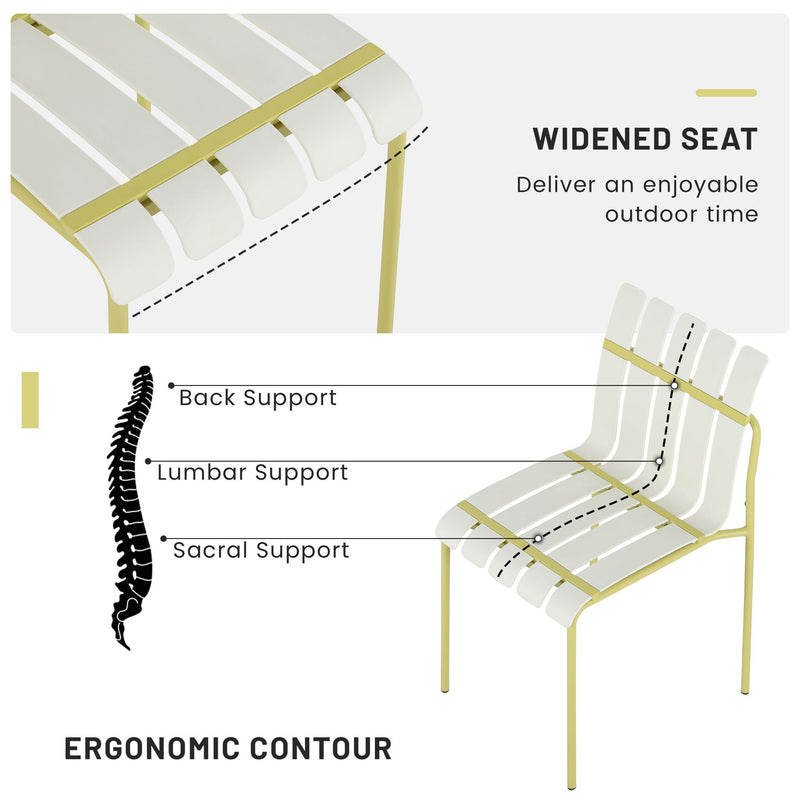 4 Piece Set Of Modern Color Block Designed Single Chairs With Long Table