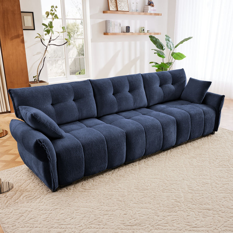 Modern Sofa & Pillows, Textured Cover, High Rebound Cushions