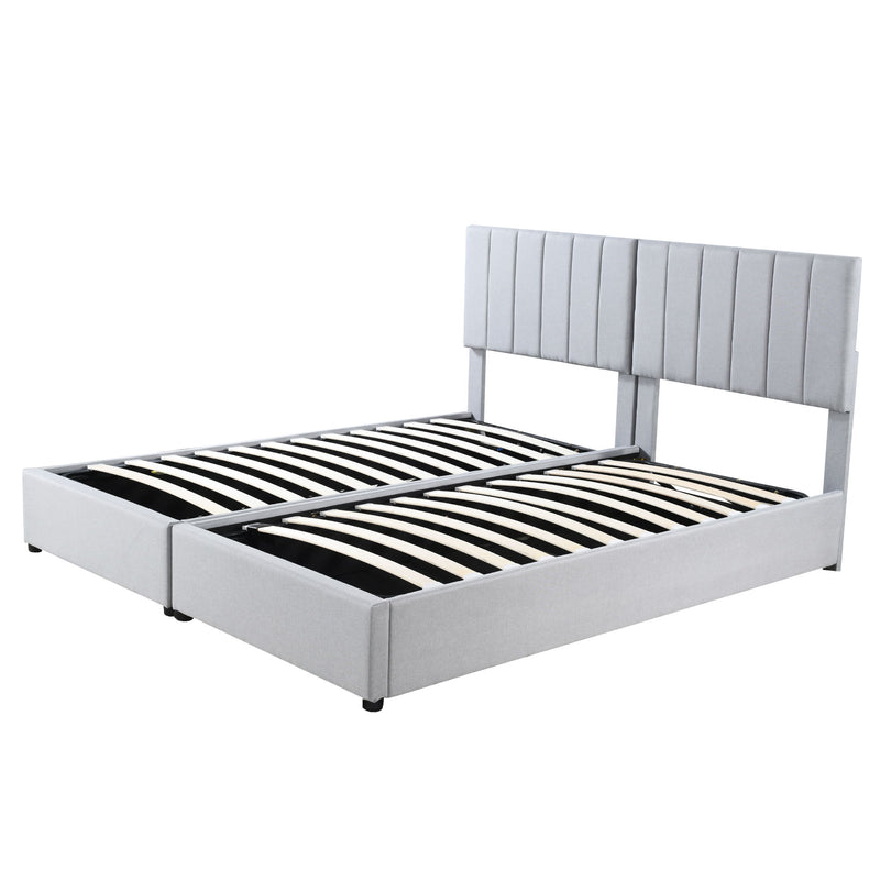 Upholstered Platform Bed With A Hydraulic Storage System