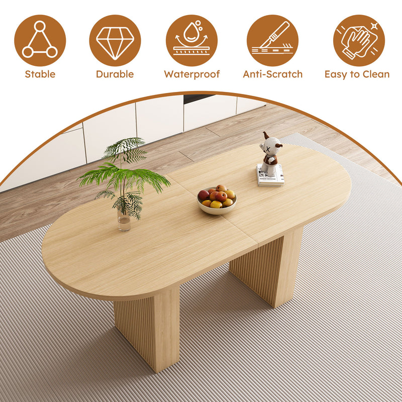 Modern Farmhouse Oval Dining Table With Slim Base