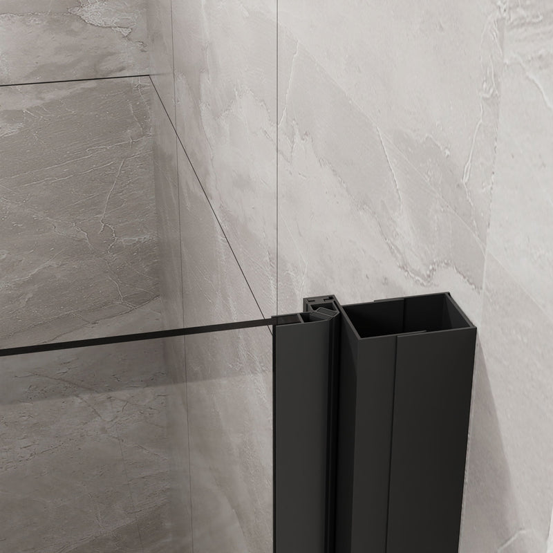 Pivot Shower Door, Tempered Glass, Semi Frameless