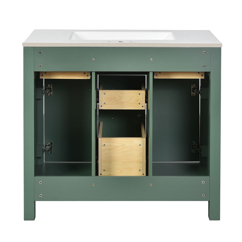 Bathroom Vanity With Sink Combo Set, Modern Bathroom Cabinet With 4 Drawers