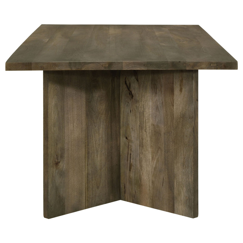 Roman - Rectangular Double V Leg Dining Table - Brown
