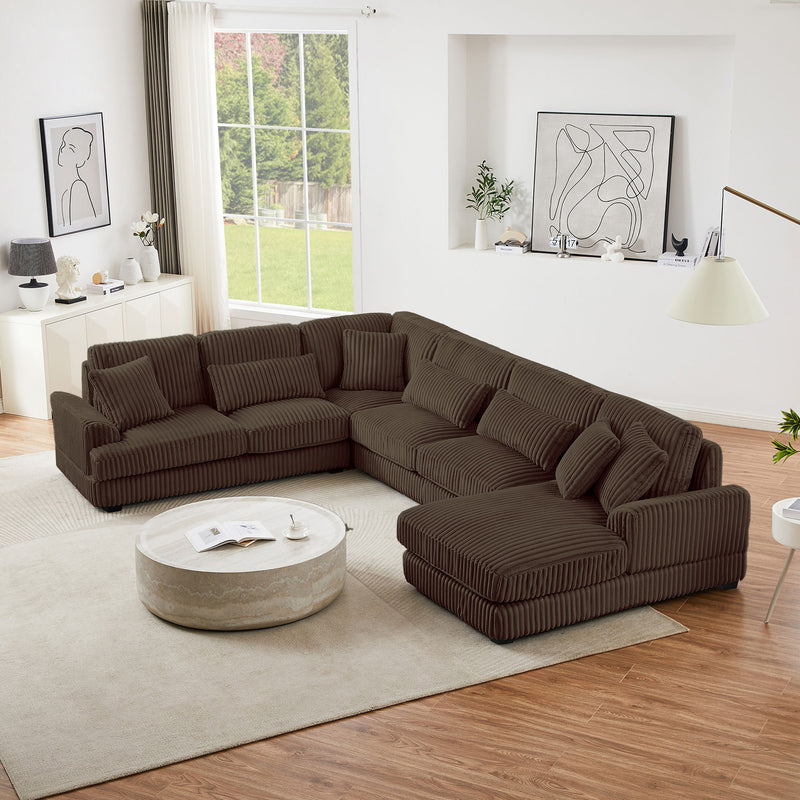 U - Sectional Sofa With Chaise Lounge, Oversized Living Room Couch