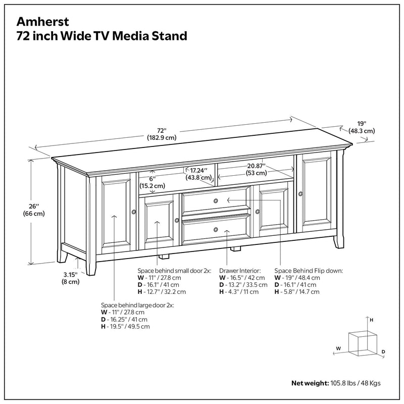 Amherst - TV Stand For TVs Up To 80" - Brown