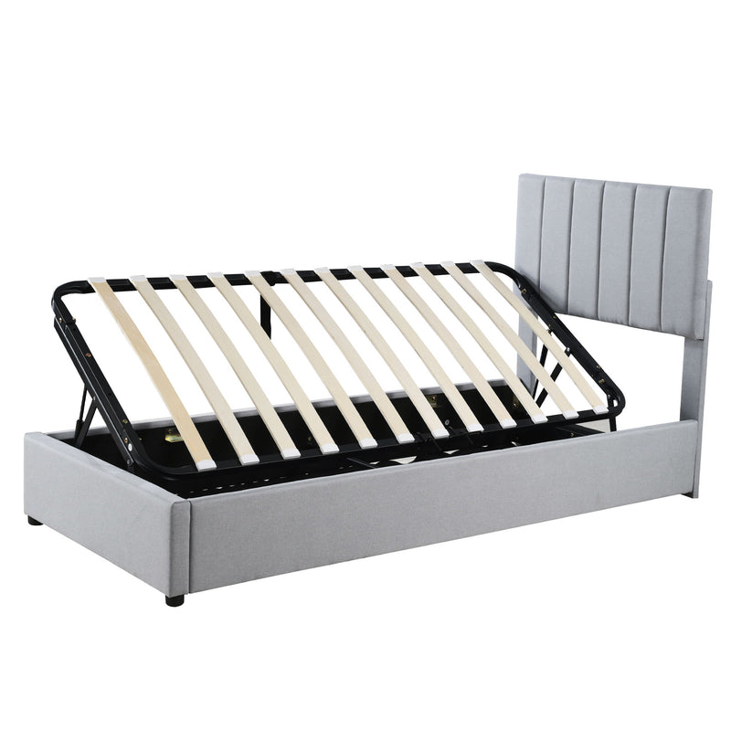 Upholstered Platform Bed With A Hydraulic Storage System
