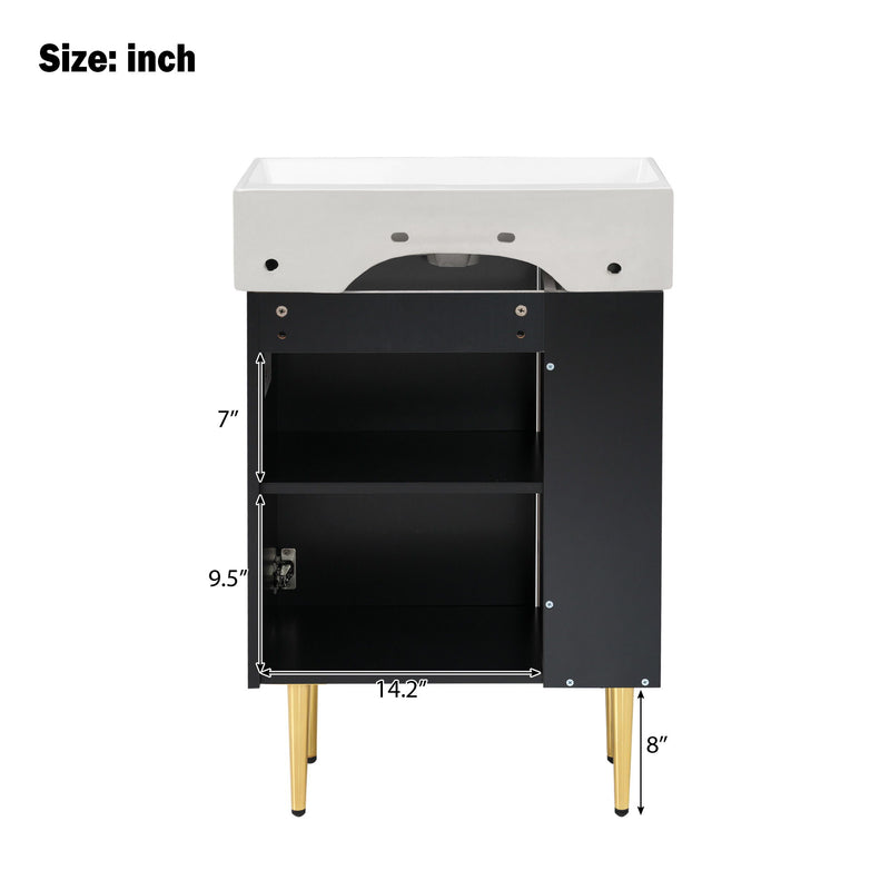 Bathroom Vanity, Combo Cabinet, Bathroom Storage Cabinet, Single Ceramic Sink