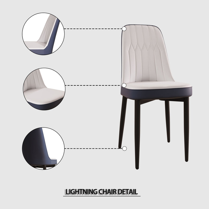 Modern Dining Chair With Cushions And Metal Legs