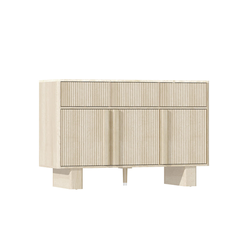 Curved Credenza, Wide Storage Cabinet For Dining Room