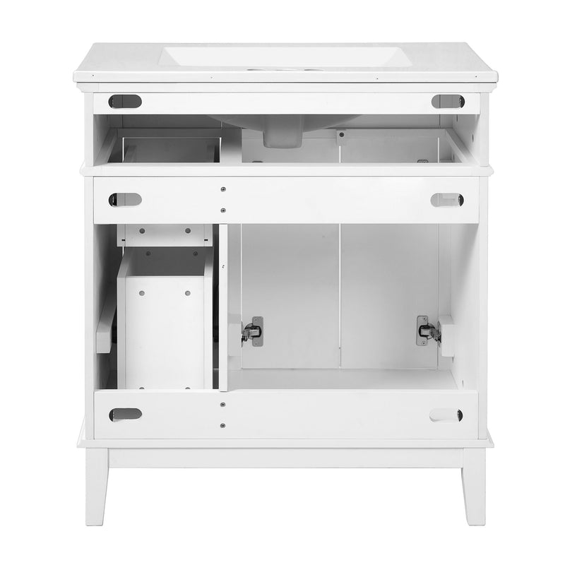 Modern Bathroom Vanity With Ceramic Sink, Soft Close Storage Cabinet