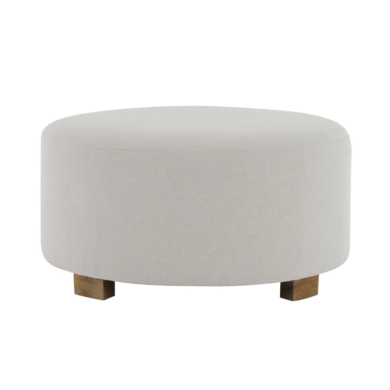 Round Ottoman, Minimalist Footstool - White