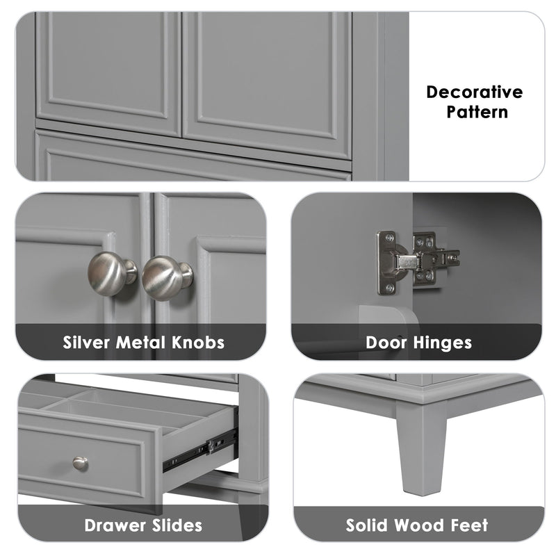 Modern Bathroom Vanity With Sink Combo, Multi Functional Cabinet With Doors And Drawer