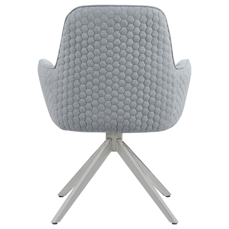 Flare - Arm Side Dining Chair With Tufting - Gray
