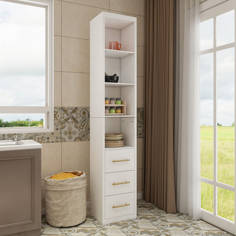Tall Storage Cabinet With Drawers And Shelves