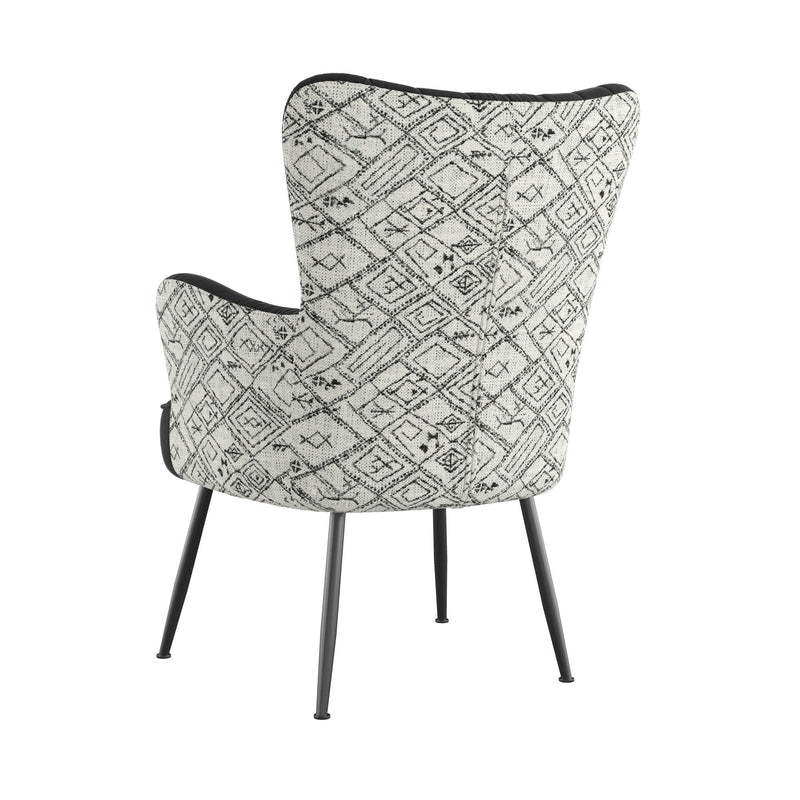 Accent Chair With Unique Print Fabric