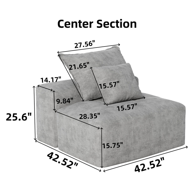 Modern Oversized Diy Combination, Modular Sectional Sofa With Pillows