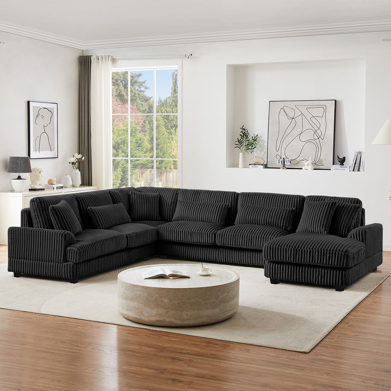 U - Sectional Sofa With Chaise Lounge, Oversized Living Room Couch