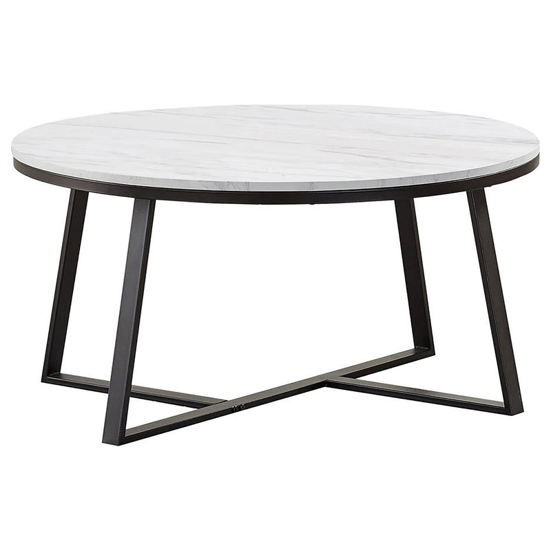 Donovan - Coffee Table With Round Top - White