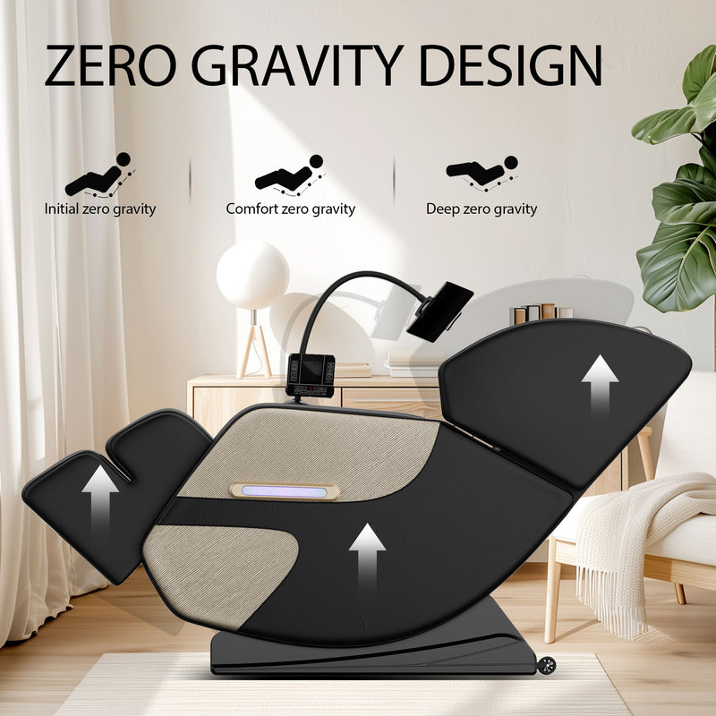 Massage Chair Recliner With Zero Gravity With Full Body Air Pressure - Black / Blue / Gold
