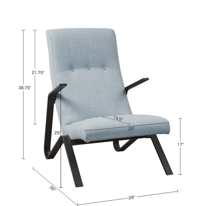 Manhattan - Accent Chair With High Back Support - Light Blue