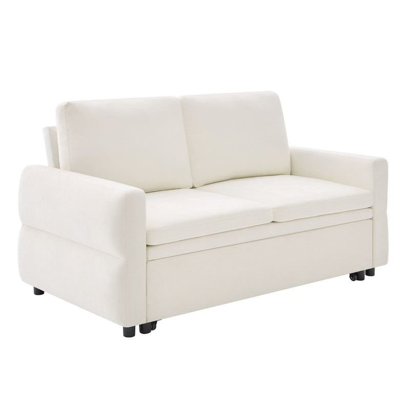 Convertible Sofa Bed Loveseat With Adjustable Backrest And USB Ports