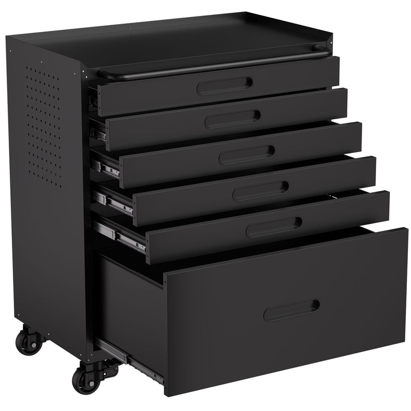 Rolling Tool Cabinet Heavy Duty Garage Storage With Lockable Doors & Drawers