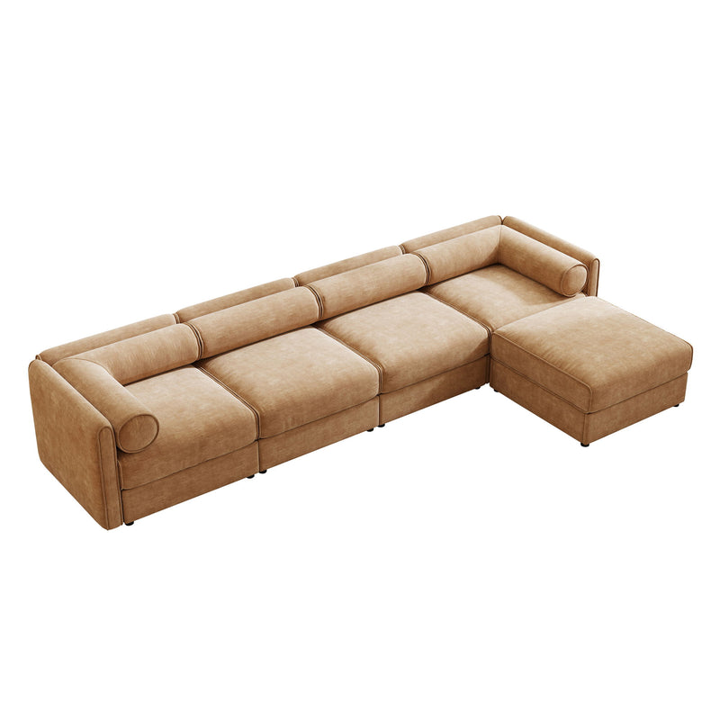 Contemporary Elegant Sofa With Storage And Ottoman