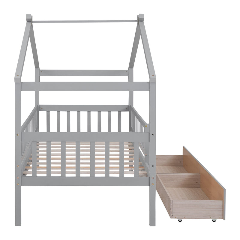 House Bed With 2 Drawers