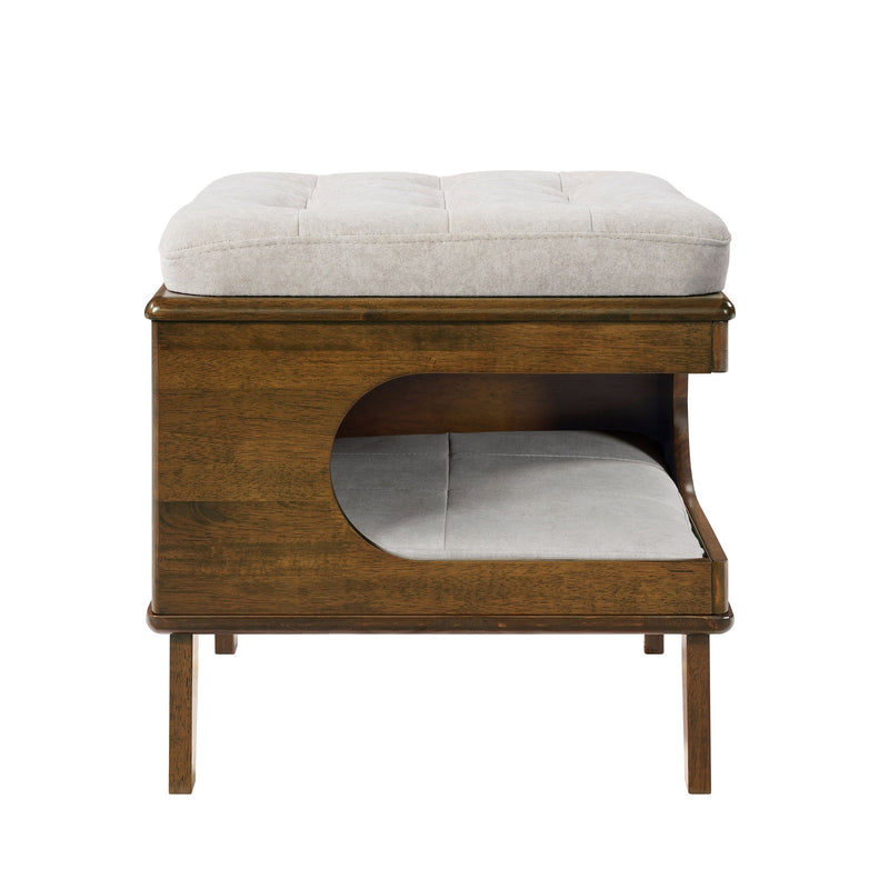 Letitia - Cat Bed Ottoman - Walnut