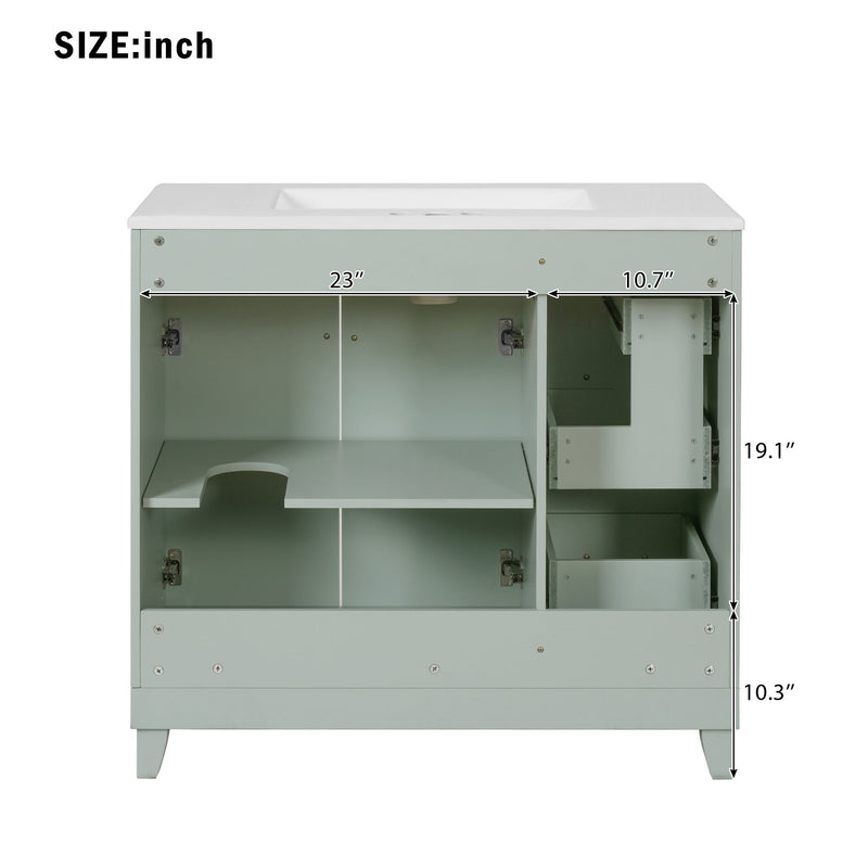Bathroom Vanity With Sink, Soft Close Doors, Adjustable Shelves