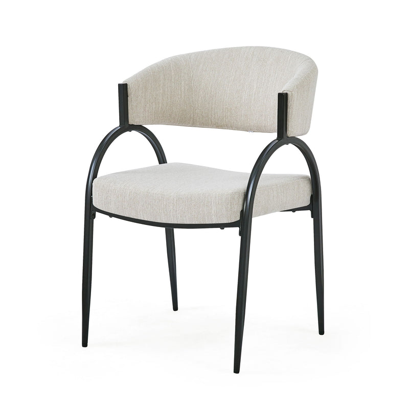 Contemporary Upholstered Dining Chairs With Metal Legs (Set of 2)