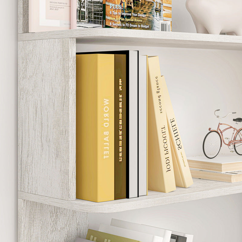 Extended Corner Bookshelf For Living Room - Light Gray