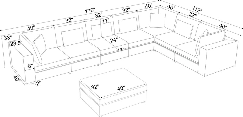 Upholstered Modular Sectional & Custom Configuration