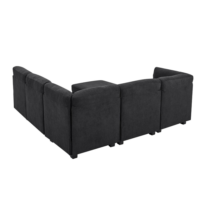 Upholstered Modular Sectional With Removable Cushions