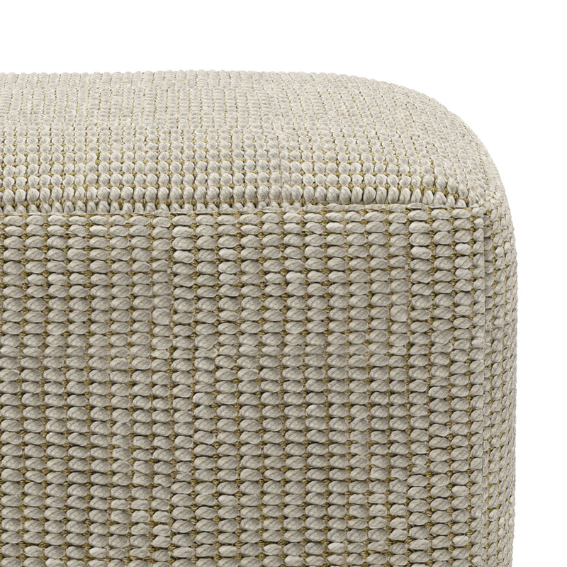 Zelma - Square Woven Outdoor / Indoor Pouf - Silver