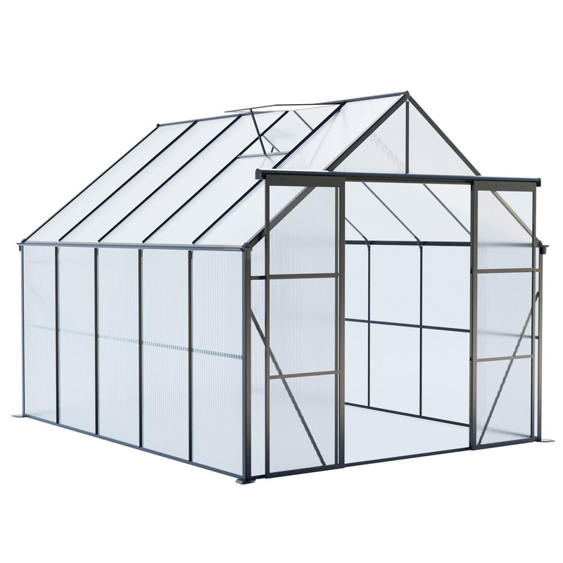 Double Door Polycarbonate house Raised Base And Anchor Aluminum Heavy Duty Walk In houses For Outdoor Backyard In All Season