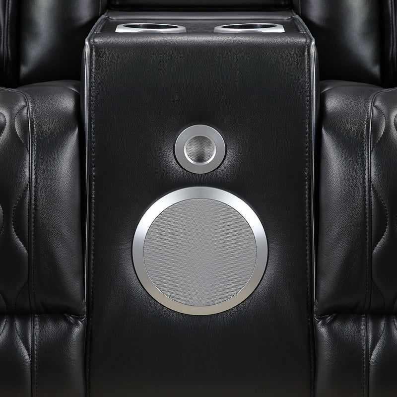 Electra - Power Reclining Sofa With Power Headrests, Drop Down Table, Reading Light, Massage, LED Lighting And USB Control