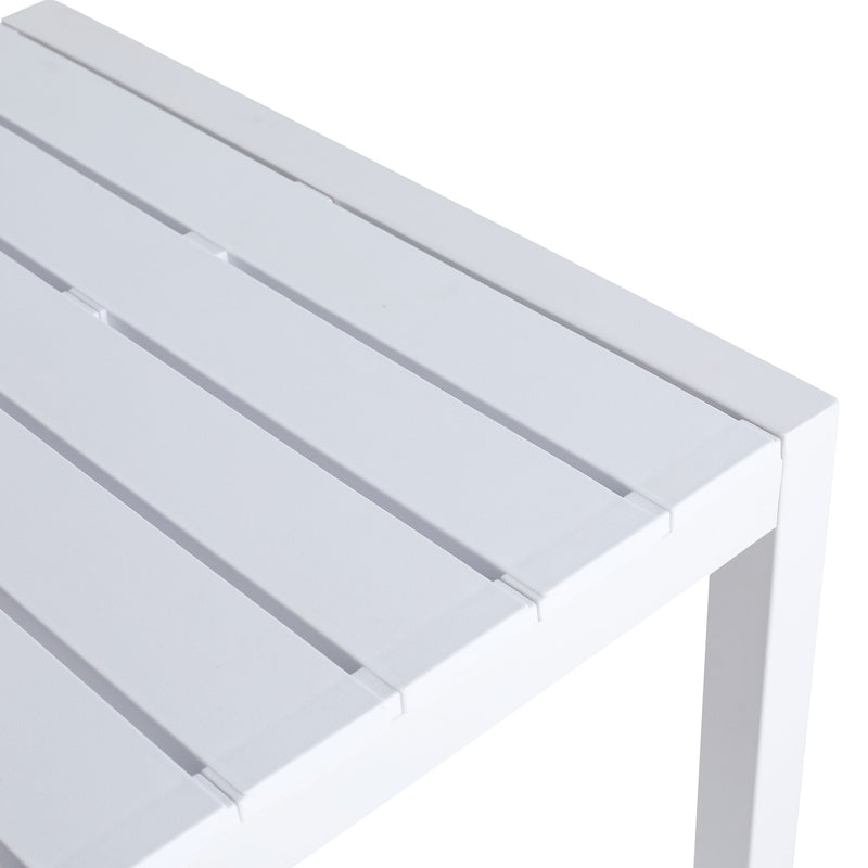 Modern Long Table, UV Resistant And Rust Proof, Pp Tabletop, UV Resistant Powder Coated Metal Legs - Snow White