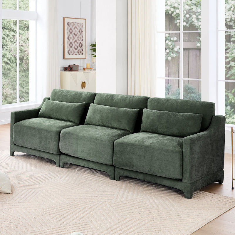 Elegant Sofa With Ergonomic Design And Lumbar Pillows