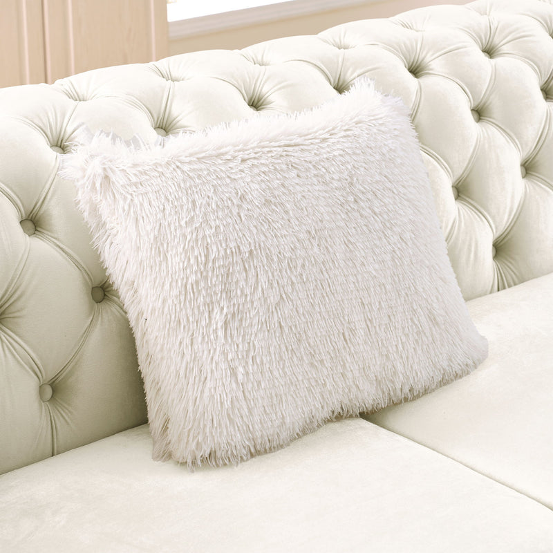L Shaped Chesterfield Sectional Sofa With Stainless Steel Accents