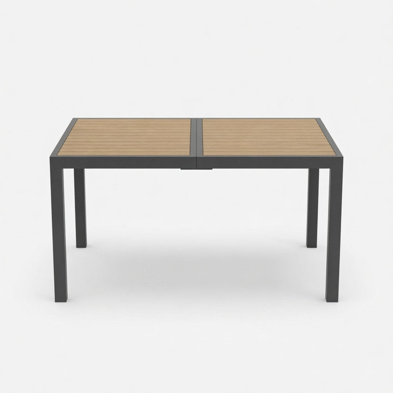 Rectangle Outdoor Patio Table With Slatted Top - Gray